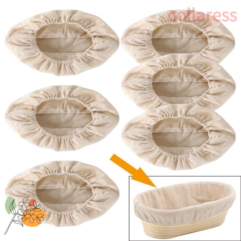 COLLARESS 2PCS ตะกร้าขนมปังผ้า Liner อุปกรณ์ครัวหวายหวายหวายหวาย Handmade Sourdough ตะกร้า