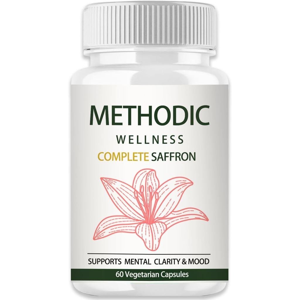METHODIC Wellness Complete Saffron อาหารเสริม - แคปซูลสารสกัดจาก Saffron บริสุทธิ์ 100% - Boost Ener
