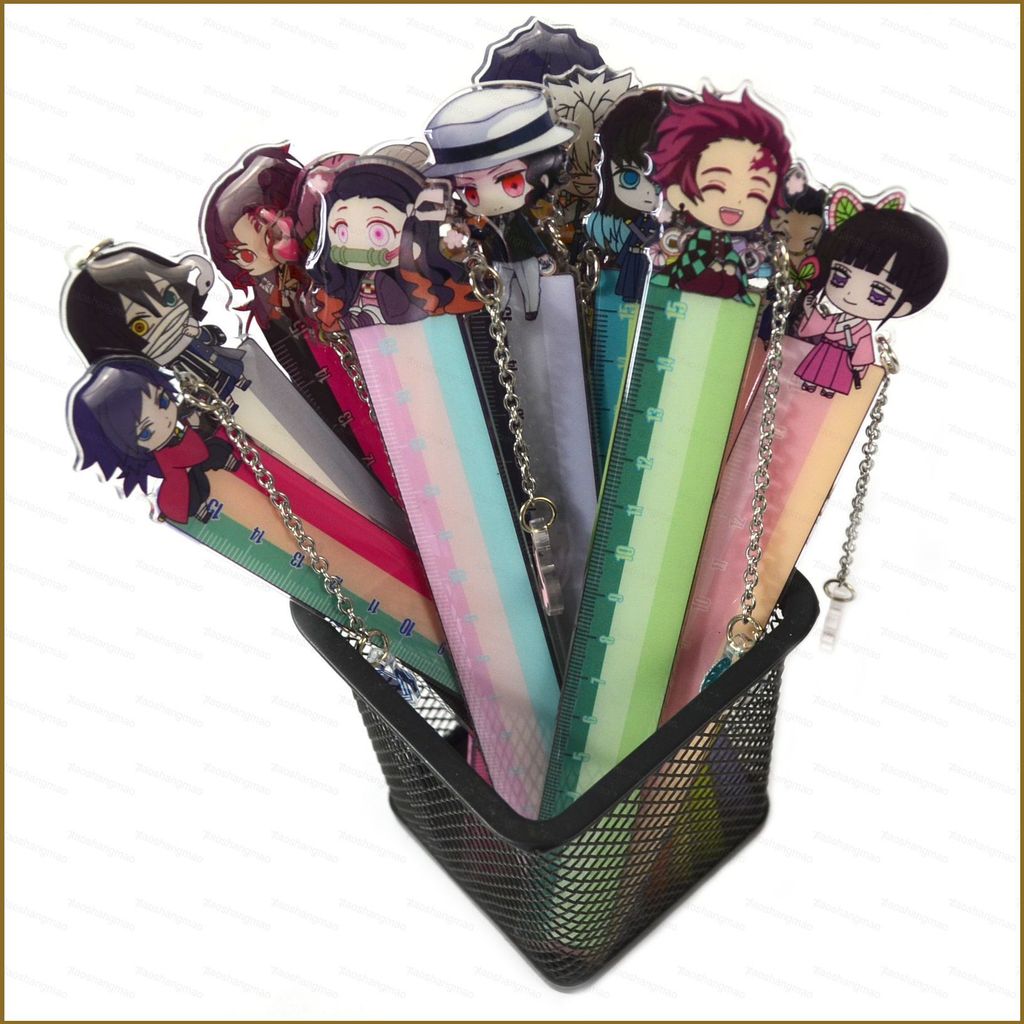 YT4 Demon Slayer ไม้บรรทัดพวงกุญแจจี้กระเป๋า Kamado Nezuko Tanjirou Shinobu