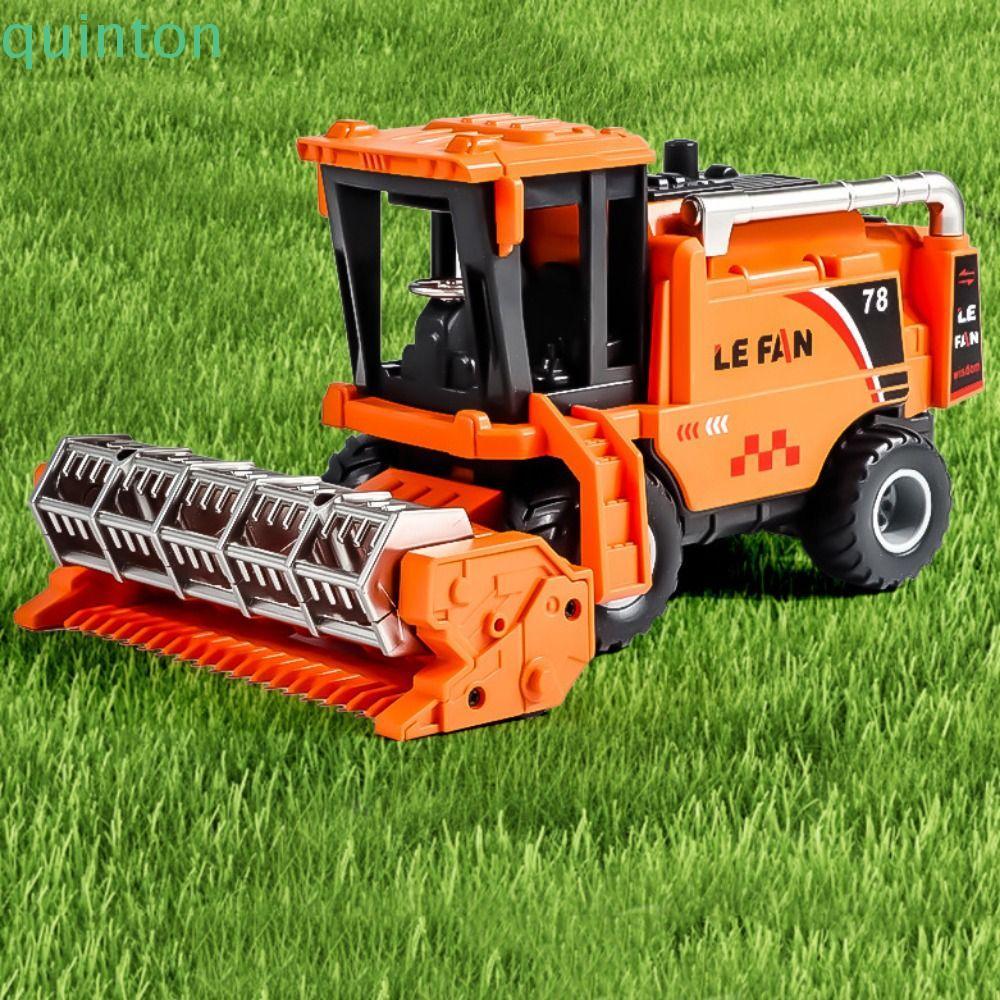 QUITON Kids Farmer Cart Toy, Harvester Crane Simulation Farm Harvester Toy, Funny Tractor Toy Manual