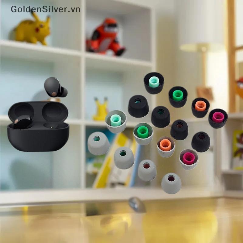 GoldenSilver 6 ชิ้นหูฟังปลั๊กอุดหูซิลิโคนหูเคล็ดลับสําหรับ Sony WF-1000XM5 1000XM4 1000XM3 Oneplus B