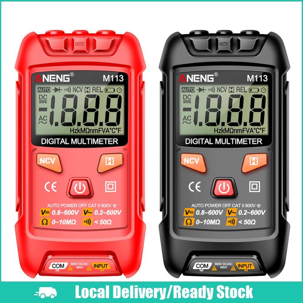 [จัดส่งในพื้นที่] ANENG Digital Mini Multimeter Tester AC/DC Voltage Current Meter Voltage Resistance Meter Data Hold 1999Cunts Auto Ranging for Line On/Off Detection