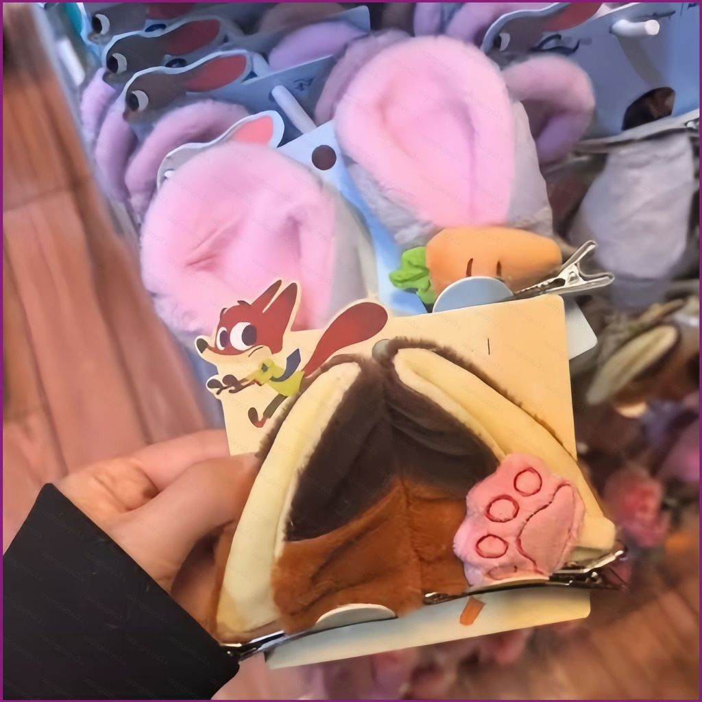ตุ๊กตาหูคลิปผม Zootopia 2 Judy Hopps &amp; Nick Wilde อุปกรณ์เสริมผมแฟชั่นน่ารัก