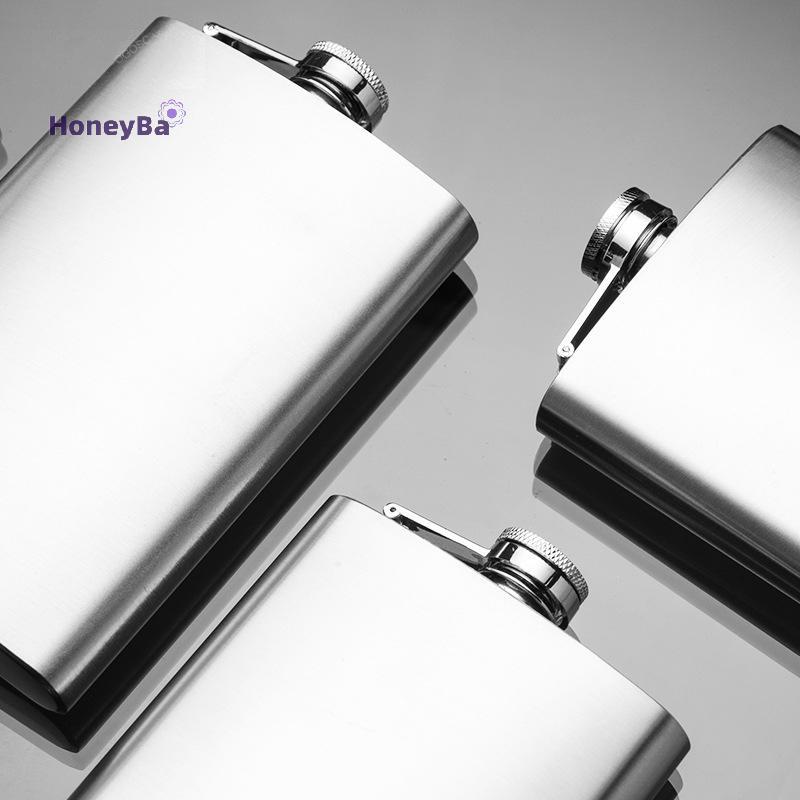 Honeybee1 8oz สแตนเลสสตีลสะโพกขวดช่องทางกระเป๋า Hip Flask วิสกี้สกรูหมวก Hip Flask Drinkware Nice