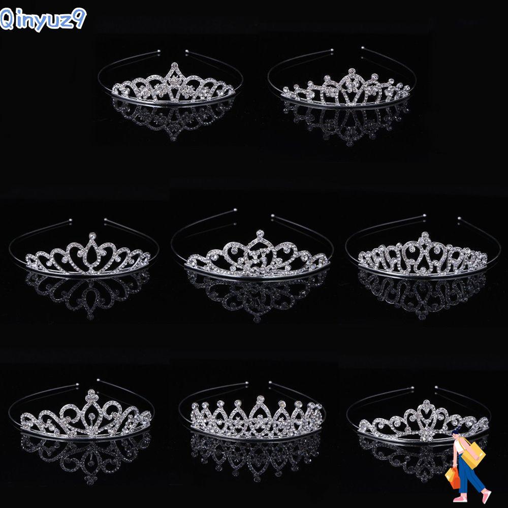 QINYUZ9 Queen Princess Crown Prom Party Headband สําหรับผู้หญิงเจ้าสาวเครื่องประดับผม