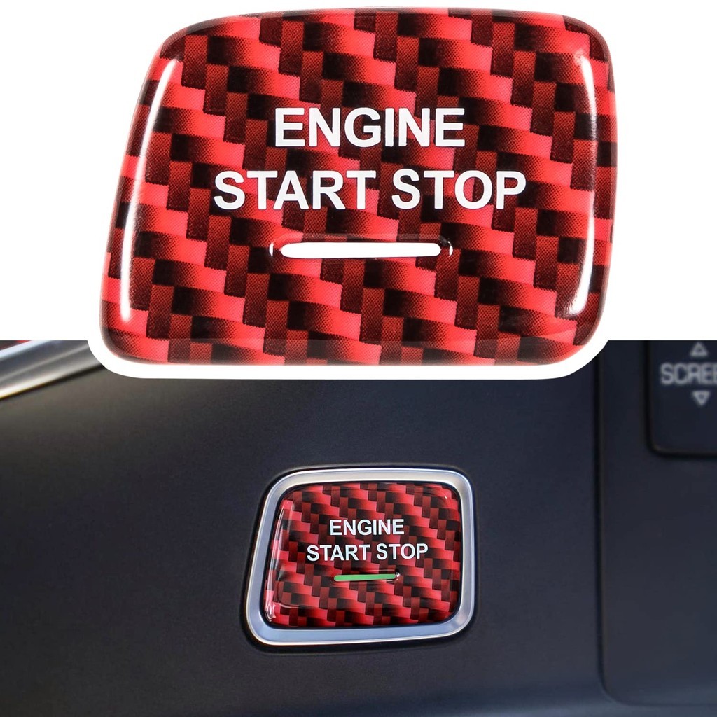 คาร์บอนไฟเบอร์ Keyless เครื่องยนต์เริ่มต้น/Stop Push ปุ่มสําหรับ Chevrolet Corvette C7 Z06 Z51 ZR1 S