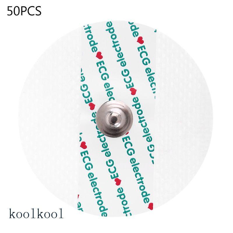 Kool 50 ชิ้น ECG EKG Electrodes Heart Monitor แผ่นอิเล็กโทรดแบบใช้แล้วทิ้งสําหรับเครื่อง ECG