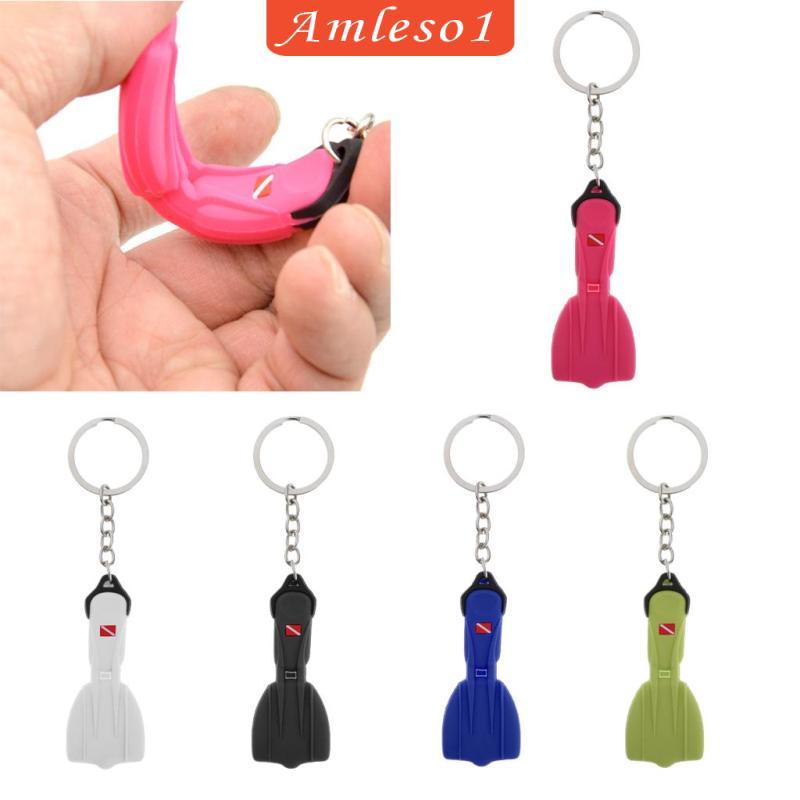 [Amleso1] Diving Fin Key Chain Diver Keyring Keys Charm Dive Fans Diver Bag Zipper Pendant
