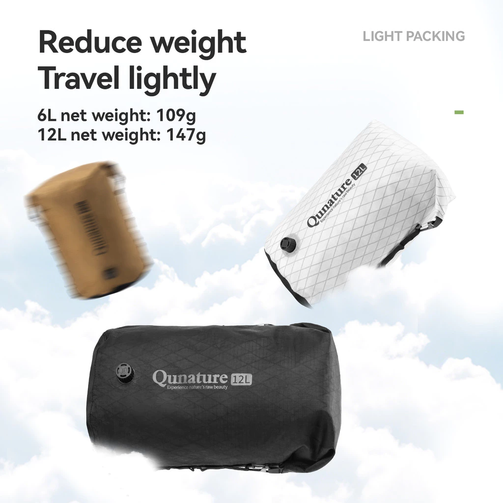 Qunature Bikepacking ถุงกันน้ำแบบบีบอัด 6/12L กระเป๋าข้างจักรยานแบบ Dry Bag ขยายได้ ทนต่อการสึกหรอ เหมาะสำหรับทัวร์ริ่งและปั่นไปทำงาน ใช้ได้กับจักรยานเสือหมอบและเสือกรวด thumbnail 6