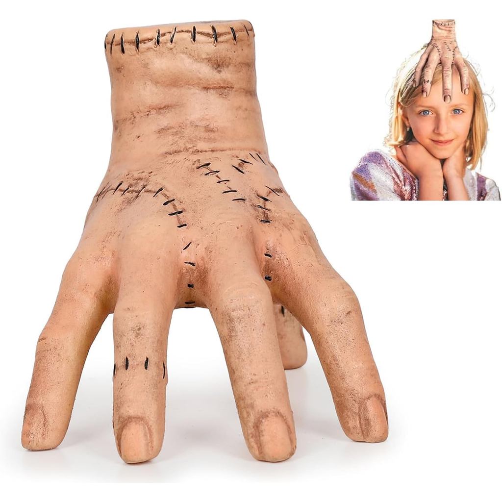 Thing Hand ฮาโลวีนมือปลอมน่ากลัว, Addams Hand Props คอสเพลย์มือน่ากลัว Props ตกแต่งของขวัญ