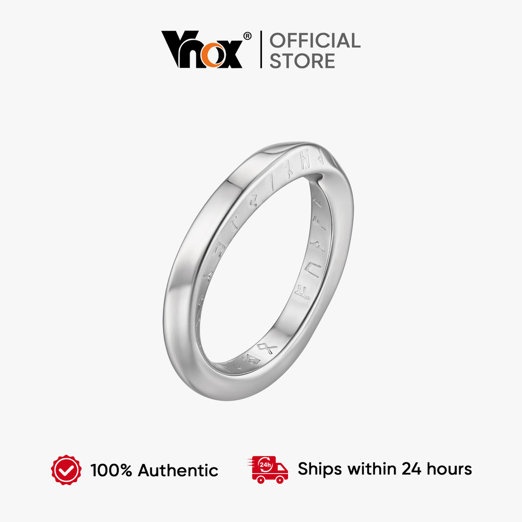 Vnox Stainless Steel Viking Rune Möbius Ring Jewelry for Men Vintage Minimalist Style