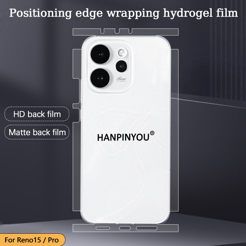 สําหรับ OPPO Reno15 Pro Reno 15 Pro Max 15c ตําแหน่งห่อขอบด้านข้างคลุมทั้งหมดตัวป้องกันหน้าจอด้านหลัง HD/Matte Ultra Thin Scratch Autorepair ฟิล์ม Hydrogel นุ่ม