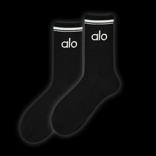 Ao Yoga Sports Fashion Ins ถุงเท้าอเนกประสงค์ระงับกลิ่นกายสําหรับผู้ชายและผู้หญิงผ้าฝ้ายแท้วิ่ง Four Seasons Medium Tube