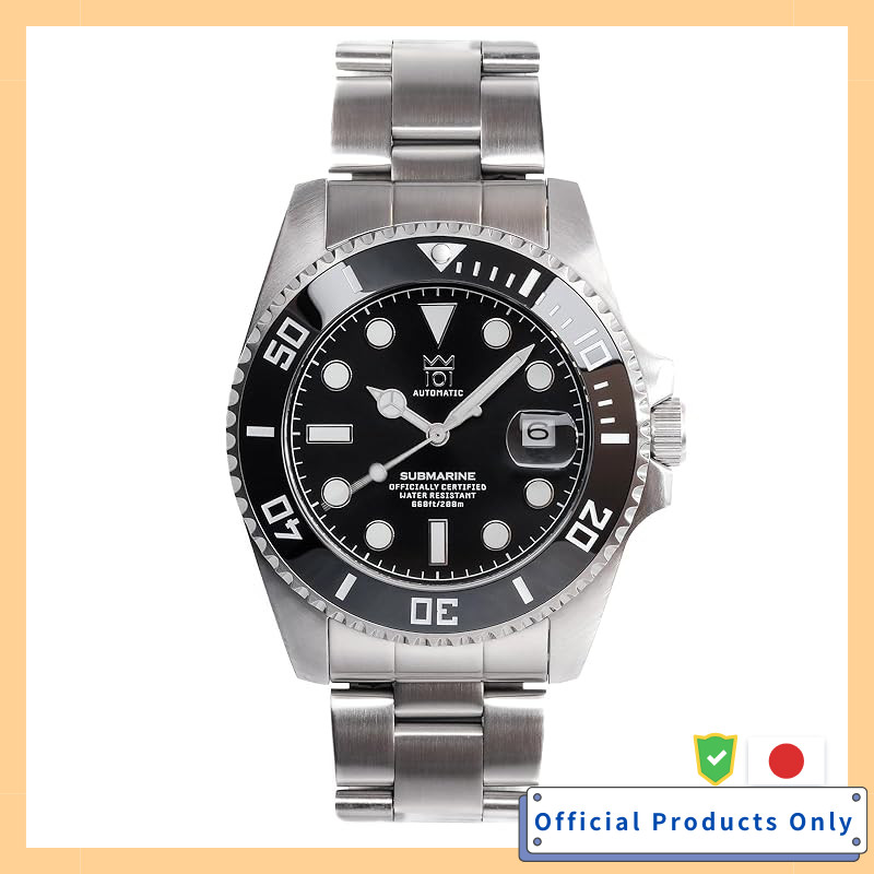 [HYAKUICHI 101] No.7RD-BK 42mm Ceramic Bezel Diver's Watch Mechanical Black Hack Function