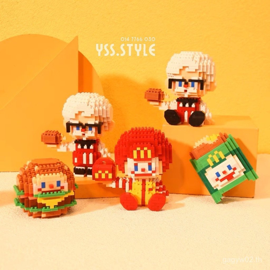 TS4L คลังสินค้าพร้อม KFC Monalds ที่มีชื่อเสียงอาหารจานด่วนร้านอาหาร Cafe Micro Building Blocks Food