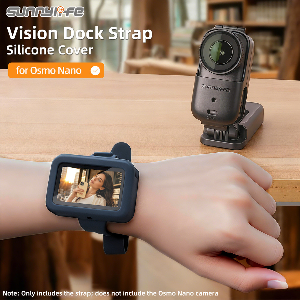 Vision Dock Strap ปลอกซิลิโคนสําหรับ DJI Osmo Nano Image Transmission Strap ขยายซิลิโคนเทปฝาครอบป้องกันกล้องกีฬาสายรัดข้อมืออุปกรณ์เสริม