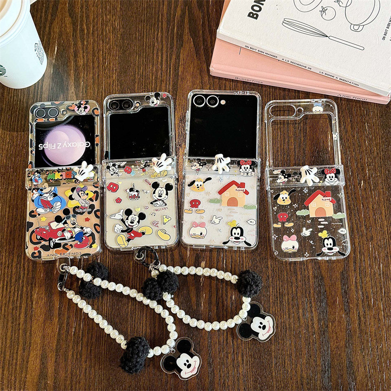 flip 5 samsung เคส z flip 5 ถุงมือหมุนได้การ์ตูนน่ารักใหม่เหมาะสําหรับเคสโทรศัพท์รุ่น Samsung galaxy