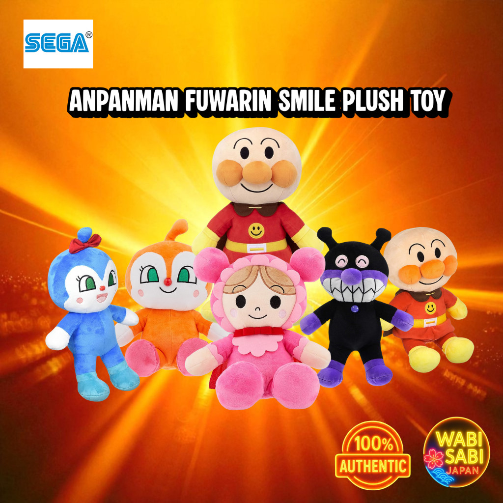 SEGA FAVE Anpanman Fuwarin Smile Gyutto Plush – Soft & Cute Toy for Kids 1.5+