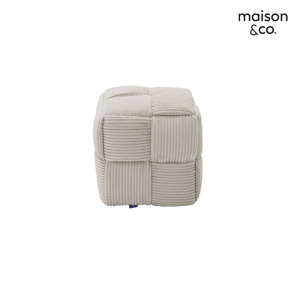 SB Design Square สตูล รุ่น Knitt สีครีม (40x40x41 ซม.)  แบรนด์ MAISON&CO.