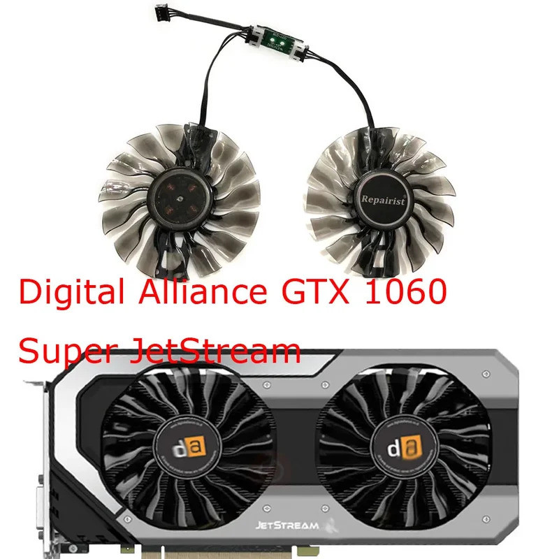 2 ชิ้น/เซ็ต,GPU Cooler,พัดลมการ์ดวิดีโอ,GA92S2H,สําหรับ Digital Alliance GTX 1060 Super JetStream,สํ