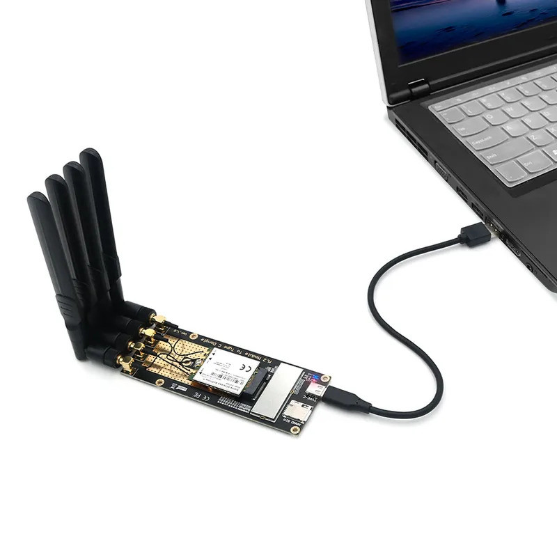 M.2(M.2) โมดูล 3G/4G/5G ไปยังอะแดปเตอร์ Type C /USB 3.0 พร้อมช่องใส่ซิมการ์ด NANO สําหรับ RM500Q/RM5