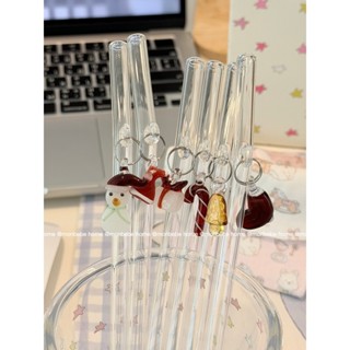 หลอด  ใหม่ insหลอดคริสต์มาส🎄 วัสดุแก้ว พร้อมส่ง