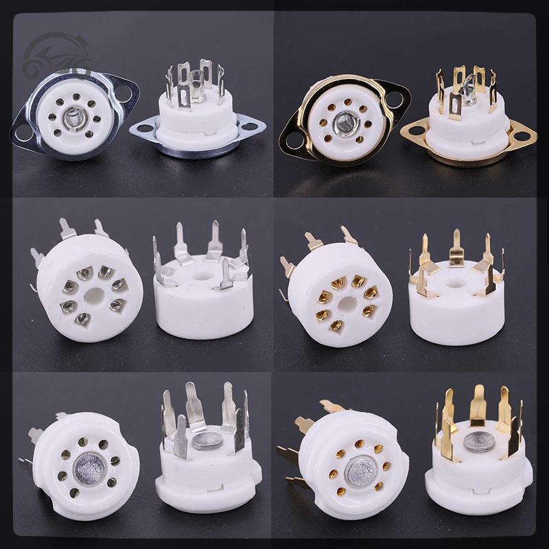 [8C11] 1PCS 6AQ5 EAA91 6J1 6J2 6X4 6Z4 ซ็อกเก็ตหลอดGold-Platedซ็อกเก็ตสําหรับ 7Pin B7Gเครื่องขยายเสี