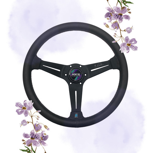 [ส่งตรงจากประเทศญี่ปุ่น]HKS สเตียร์ริ่งรถยนต์ NARDI (ナルディ) คอลแลบ 340 มม. หนังเจาะ รูปทรงลึก 51007-A