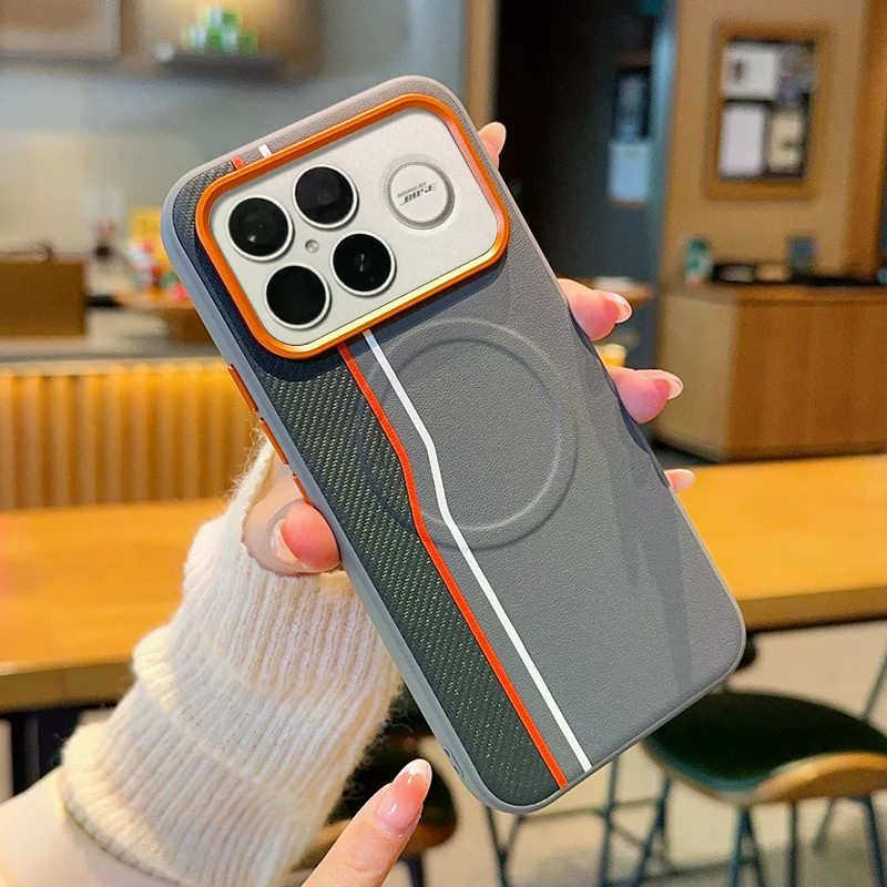 POCO F8 Pro F7 F8 Ultra กรณีหรูหรา PU แม่เหล็กไร้สายชาร์จป้องกันปกหลังสําหรับ Redmi K80 K90 Pro Max Shell