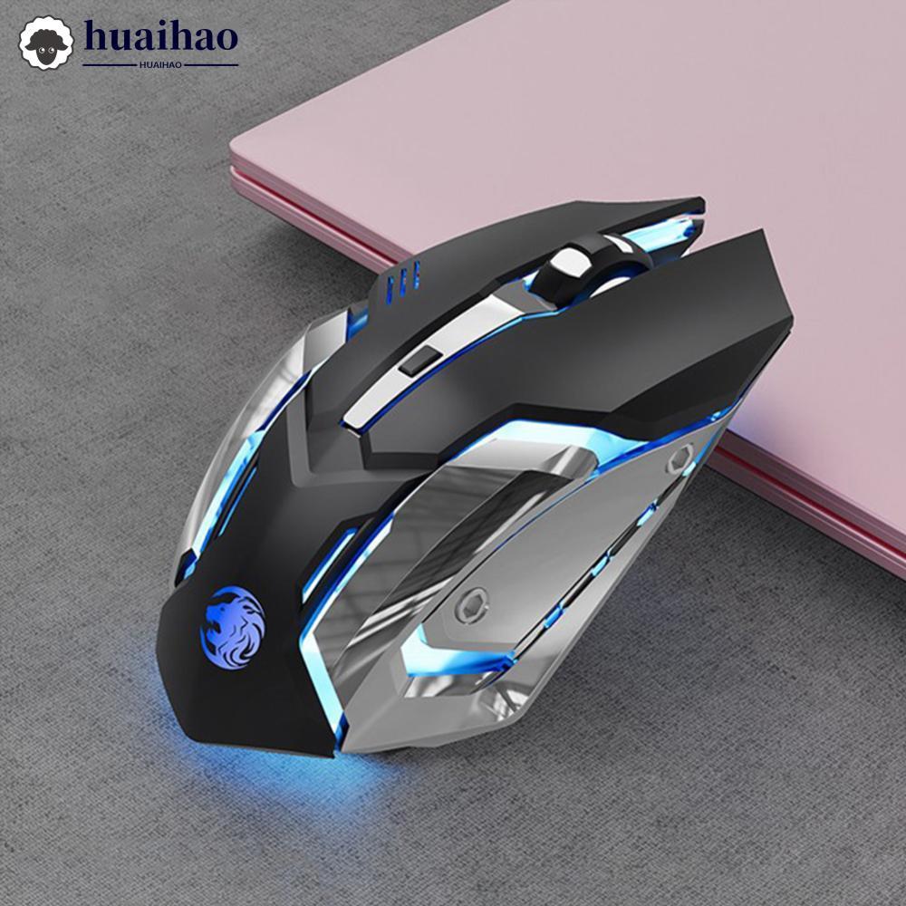 HUAIHAO E-Sports GAMING เมาส์ไร้สายเงียบชาร์จ 2.4G เชื่อมต่อเมาส์อุปกรณ์ต่อพ่วง Dual Mode RGB USB Of