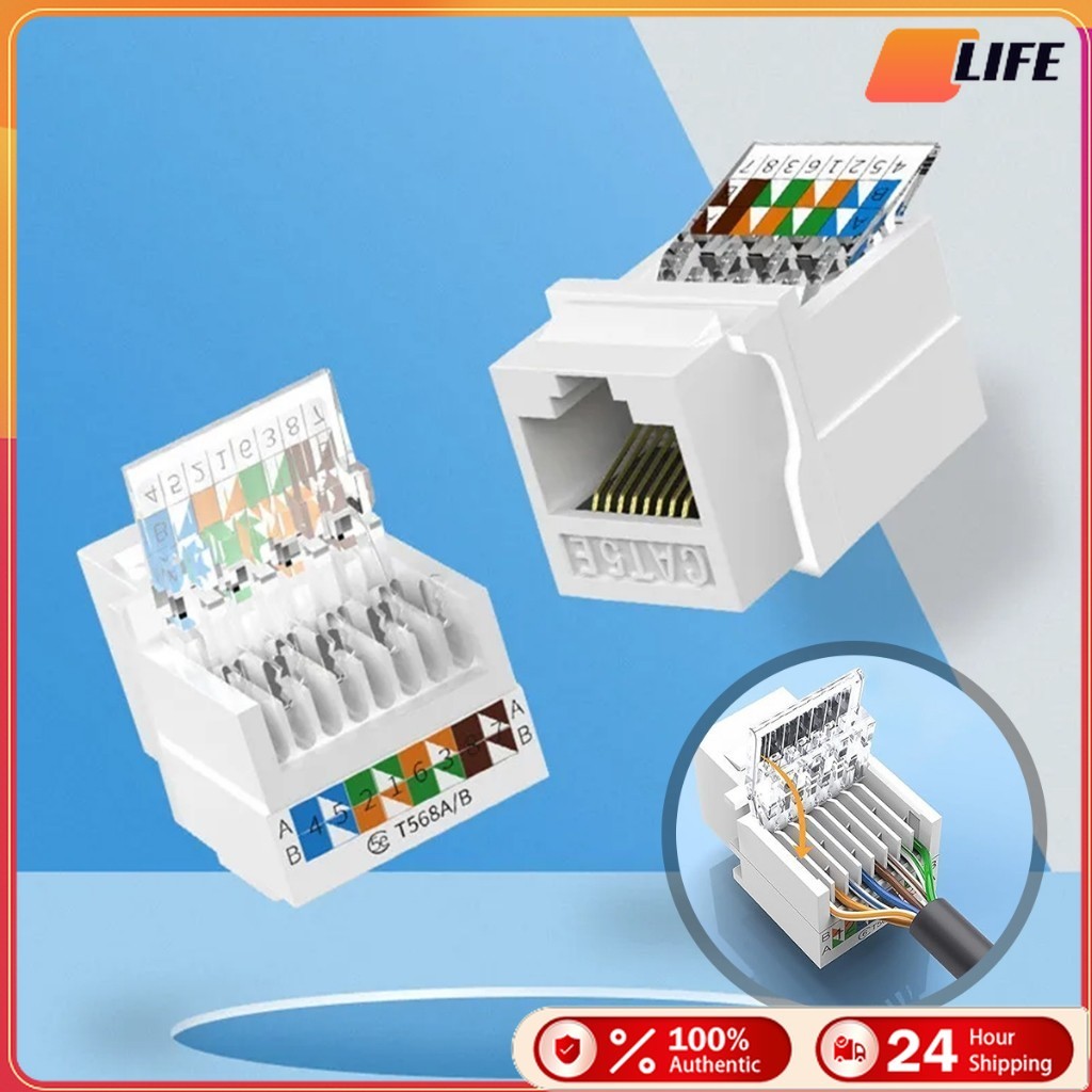 เก็บปลายทาง！5ชิ้น SETOCAT5e Cat6 RJ45 MODULE หัวแลนตัวเมียกันไฟ เต้ารับหัวแลนตัวเมีย Lan RJ45 Female CAT5 CAT6 Jack RJ45