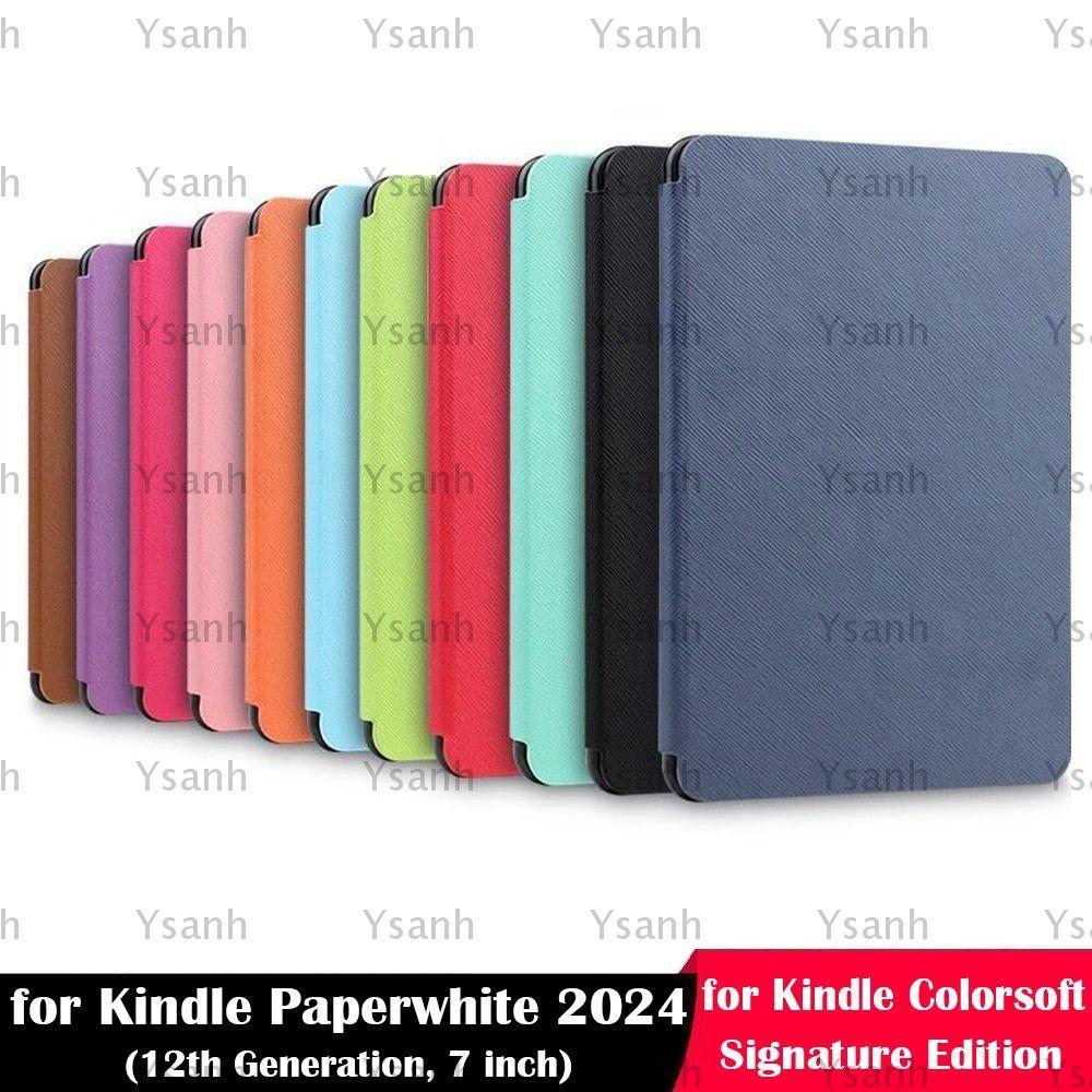 YSANH eReader , Auto Wake/Sleep กันกระแทก Colorsoft Cover, PU Leather Slim SA569P KPW6 เกราะป้องกันส