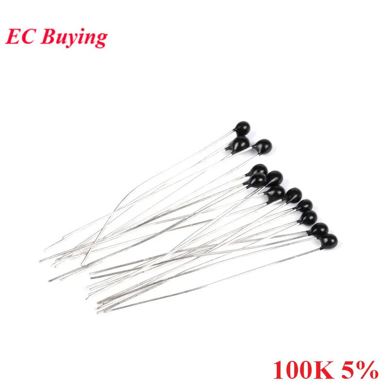 100 ชิ้น/ล็อต NTC Thermistor ตัวต้านทานความร้อน MF52 NTC-MF52AT 100K โอห์ม R 104 3950 B มูลค่า 3950k