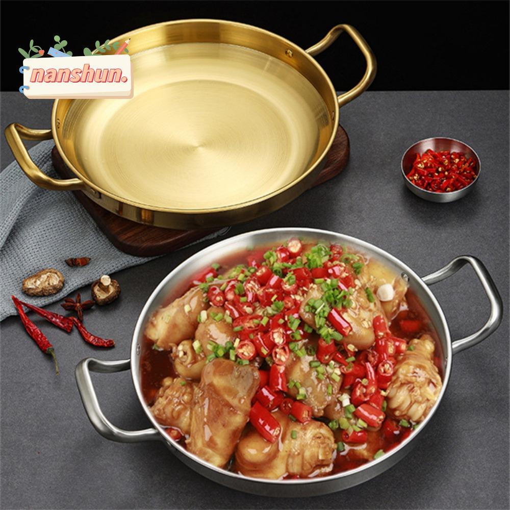 NANSHUN Home Cooking สแตนเลสสําหรับเครื่องครัว Paella Pan