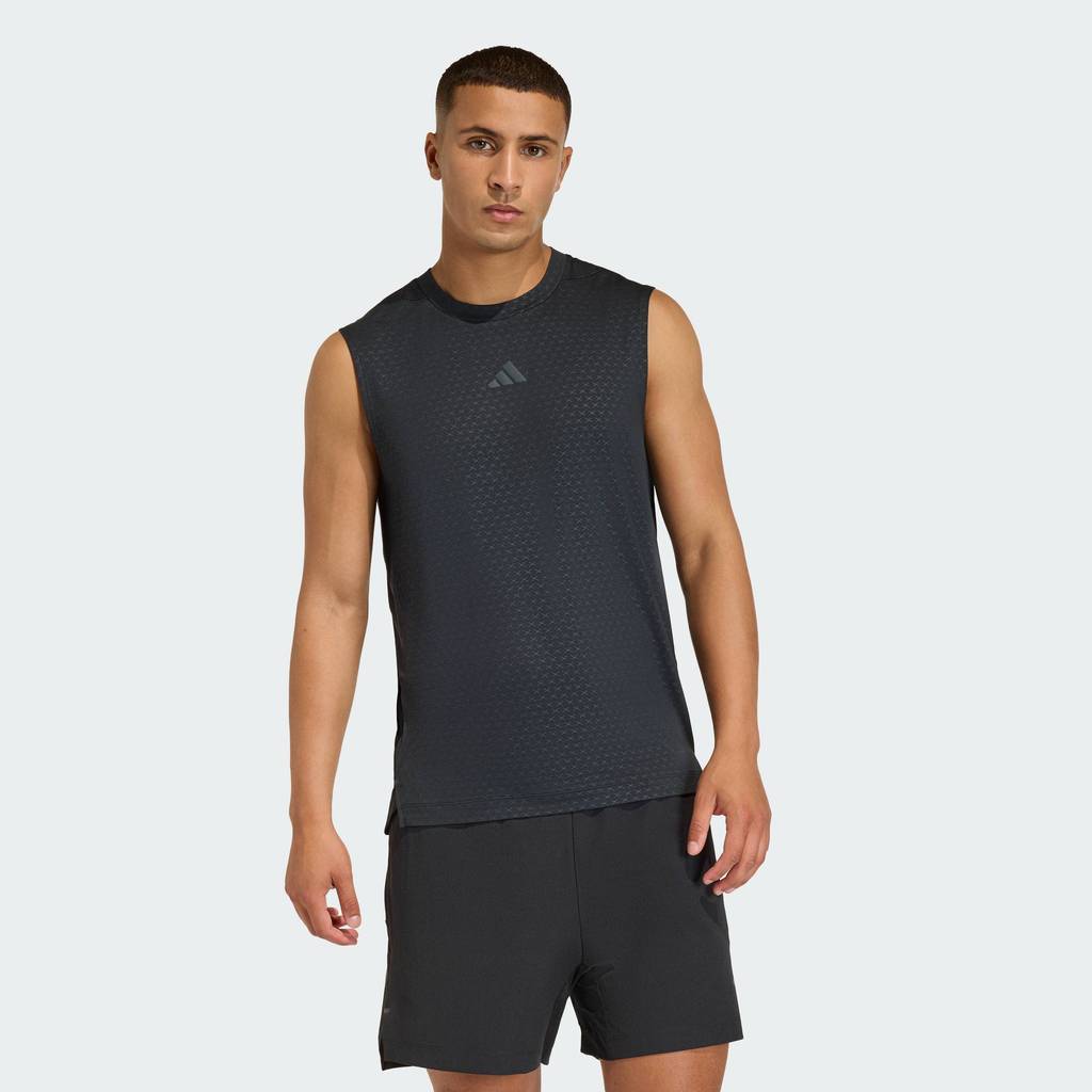 adidas Gym & Training เสื้อกล้าม D4T PrimeLift 3 STRIPES ผู้ชาย สีดำ KD0373