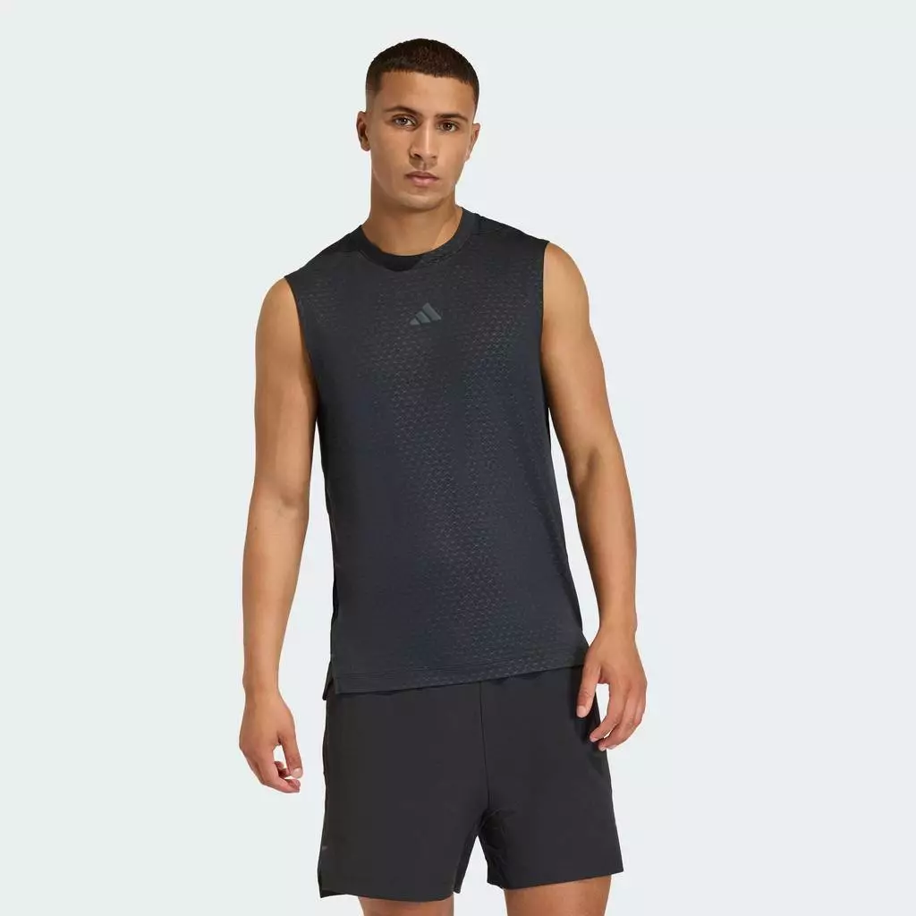 adidas Gym & Training เสื้อกล้าม D4T PrimeLift 3 STRIPES ผู้ชาย สีดำ KD0373