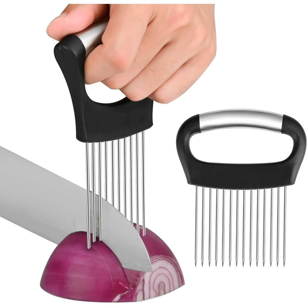 2PCSOnionHolderforSlicing-StainlessSteelVegetable&FruitcoopperforOnions,มะเขือเทศ,อะโวคาโด,Potatoes,