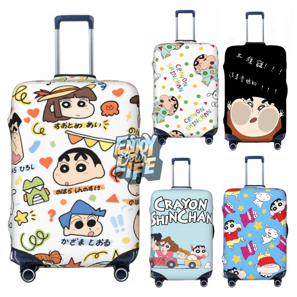Crayon Shin-chan อะนิเมะกระเป๋าเดินทาง Spandex กระเป๋าเดินทาง Protector ล้างทําความสะอาดได้ Baggage ครอบคลุมเหมาะกับ 18-32 นิ้ว N702