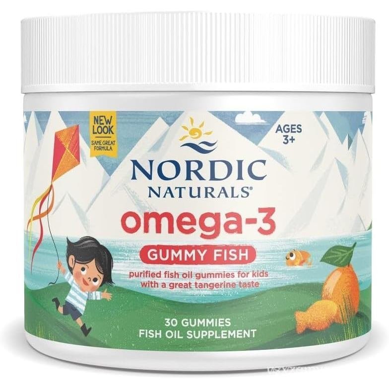 Nordic Naturals Nordic Omega-3 Gummy Fish, Tangerine - 30 Gummy Fish - 124 mg Total Omega-3s with EP