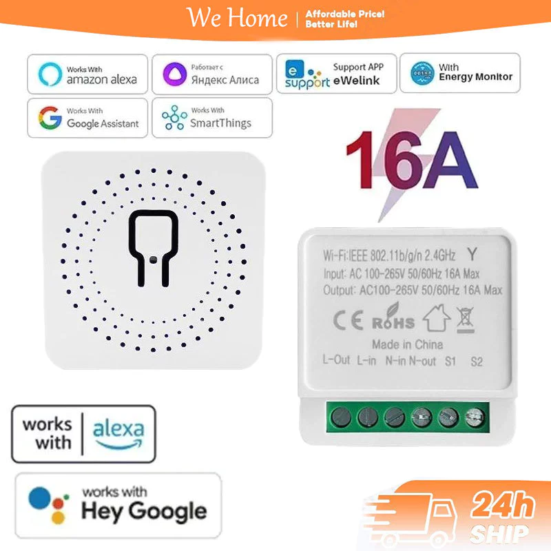 สวิตช์ไฟอัจฉริยะ Tuya WiFi แบบสายกลาง Google Smart Switch สมาร์ท Touch Sensor สวิตช์ไฟ LED สมาร์ทโฮม Alexa ทํางานร่วมกับ