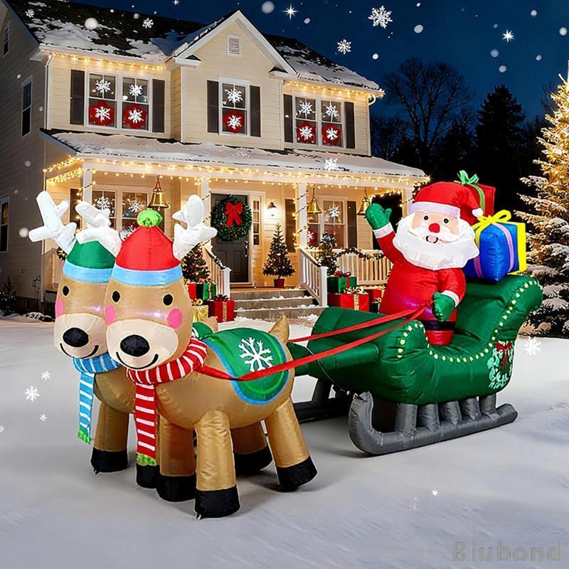 [Biubond] คริสต์มาสพองในตัว LED ตลก 2.4M ขนาดใหญ่ Blow up ตกแต่ง Santa Xmas Inflatable ตกแต่งสําหรับ