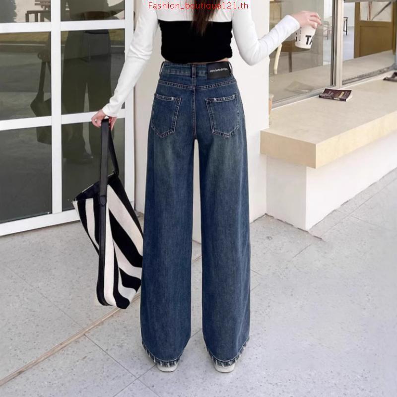 ยีนส์SARAN SR053 กางเกงยีนส์ทรงกระบอกกลางสีมิดไนท์