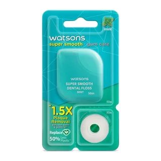 Watsons วัตสัน ไหมขัดฟัน รสมิ้นต์ 50 เมตร พร้อมรีฟิล.