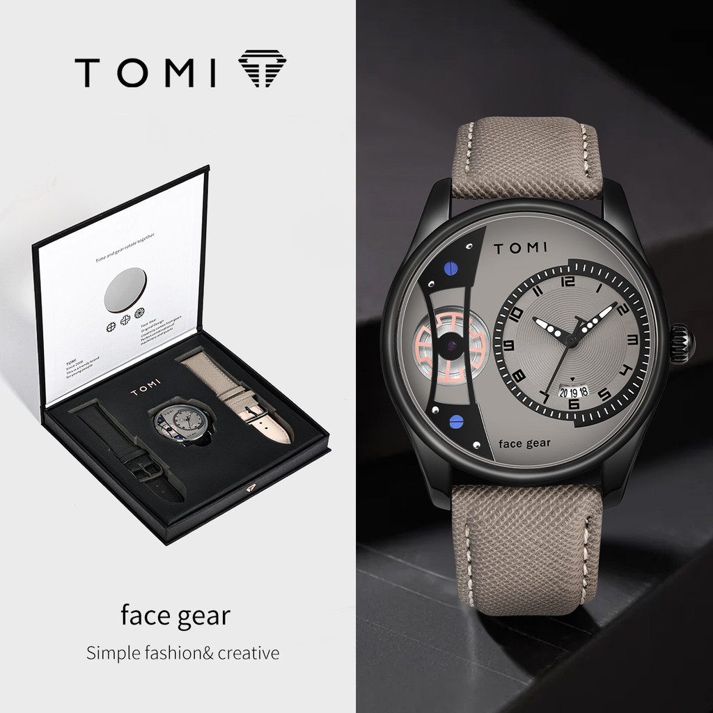 TOMI Series Quartz Business Belt Waterproof Mens Watch