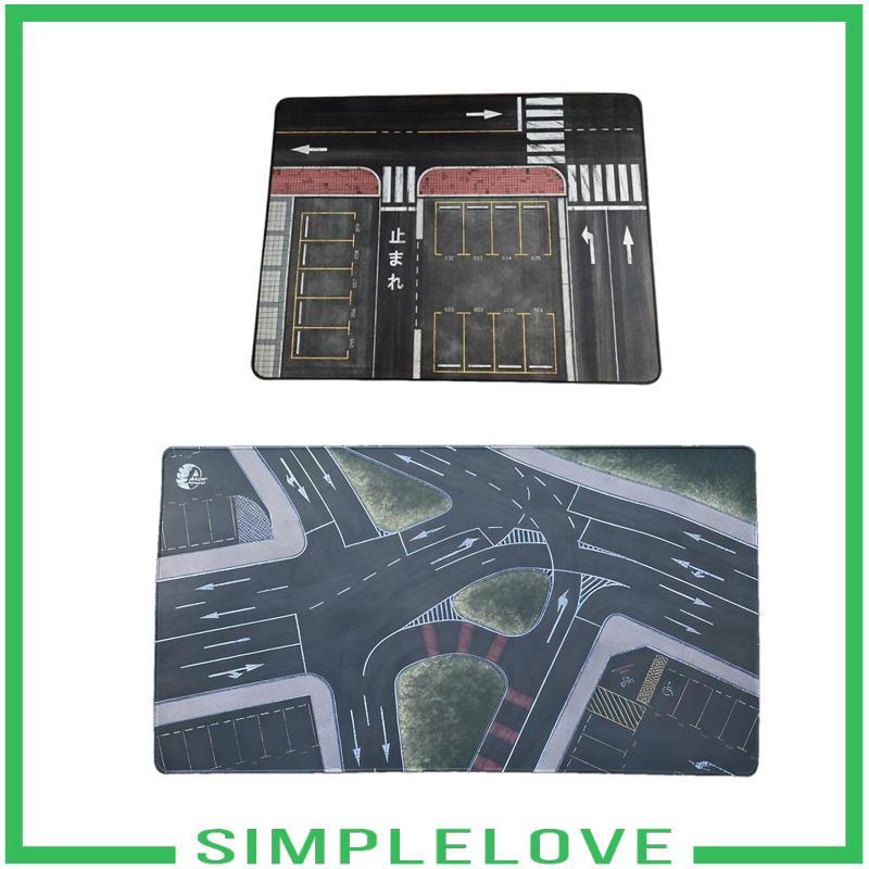 [Simple] 1/64 Scale Parking Lot Pad Mini รุ่นรถฉากโรงรถ Mat Desktop Decor Diecast เค้าโครงรถ Diorama