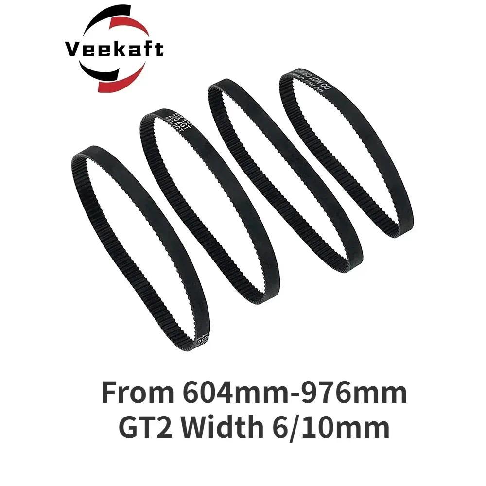1PCS 3D Printer Parts GT2 6mm 2GT 10mm Closed Loop Rubber Timing Belt From 604mm-976mm Width 6mm/10m