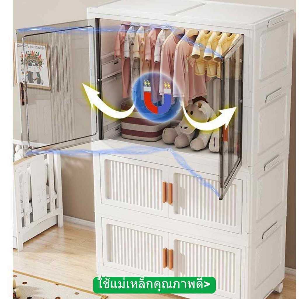 LININTOY ตู้เสื้อผ้าพร้อมลิ้นชัก รหัส Y080-2S ขนาด 80x35x136.5 cm ราคา ถูกที่สุด ดีลบีเคเค แกลเลอรีภาพที่ 3