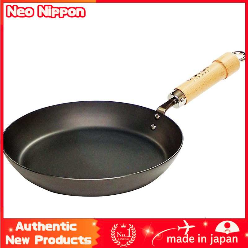 RIVER LIGHT Kyoku JAPAN Iron Thick Plate Frying Pan - 24cm, 26cm, 28cm Options, Nitrogen-Treated, IH