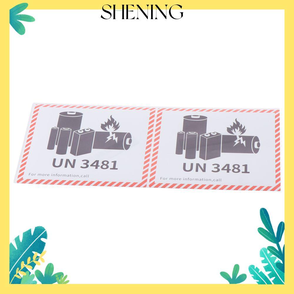 ป้ายไฟแบตเตอรี่ SHENING, ฉลากแบตเตอรี่ลิเธียมขนส่งแม่เหล็ก 4.7 "x 4.3", UN3481 แผ่นทองแดงกาวป้ายเตือ