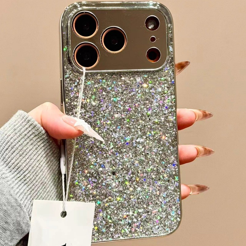 เคสโทรศัพท์มือถือแบบแข็ง กันกระแทก แต่งกลิตเตอร์ คอนกรีต สีเทา สําหรับ  for iPhone 17 16 15 pro  max 14 13 12 11 Pro Max 15
